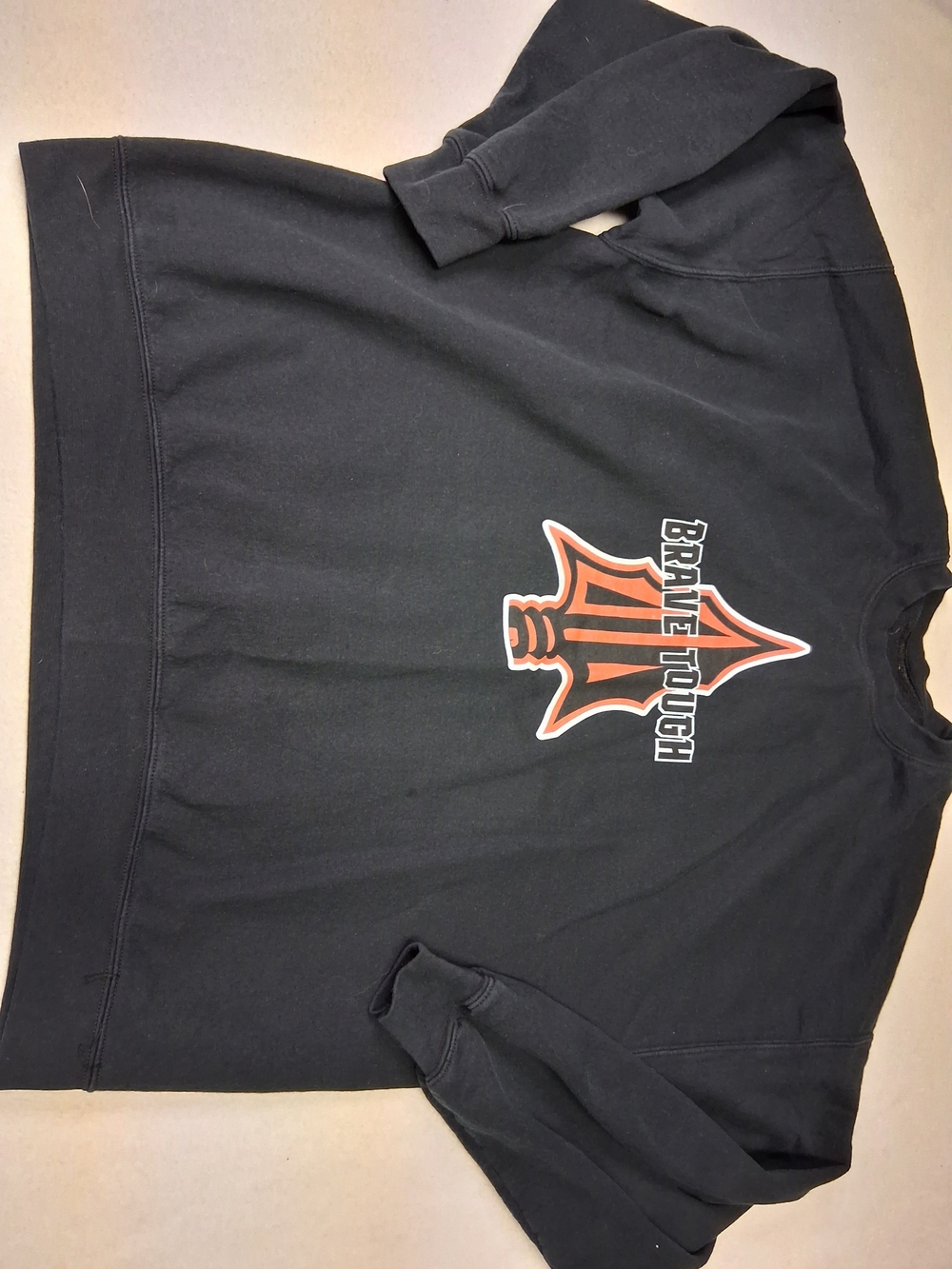Brave Tough Black Graphic Crewneck Sweatshirt